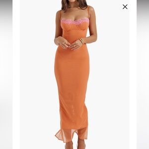 House of CB Aiza Dress Flame Orange Size XS